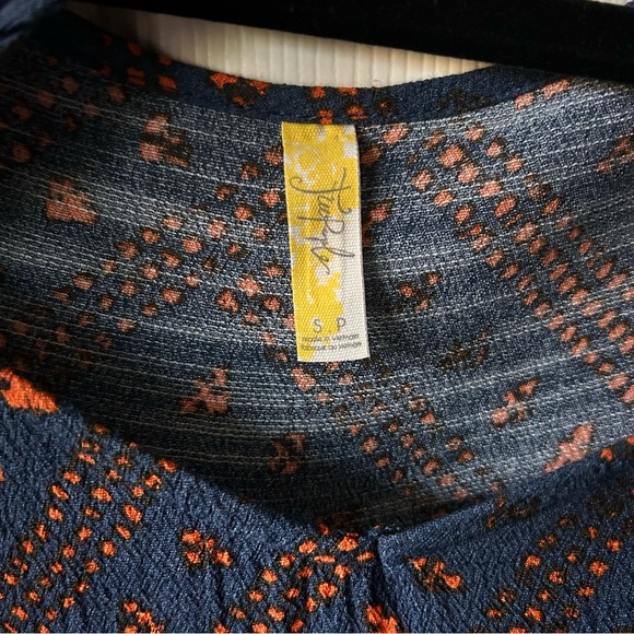 Free People Navy and Rust Geometric Tank Top, Size Small - Picture 3 of 5